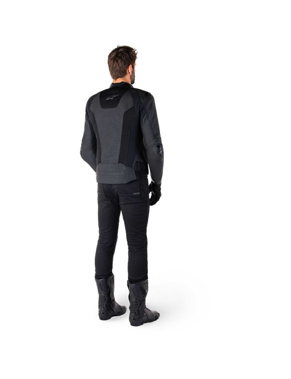 Alpinestars Missile V3 Airflow Leather Motorcycle Jacket - Black/Black 31002251100 - 9