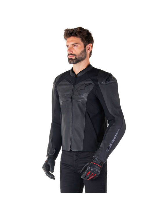 Alpinestars Faster V3 Airflow Leder-Motorradjacke – Schwarz/Schwarz 31036251100 - 4 Alpinestars Faster V3 Airflow Leder-Motorradjacke – Schwarz/Schwarz 31036251100 - 4