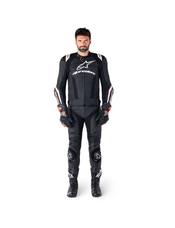Veste de moto en cuir Alpinestars Missile V3 Ignition - Noir/Blanc 310032512 - 9 Veste de moto en cuir Alpinestars Missile V3 Ignition - Noir/Blanc 310032512 - 9