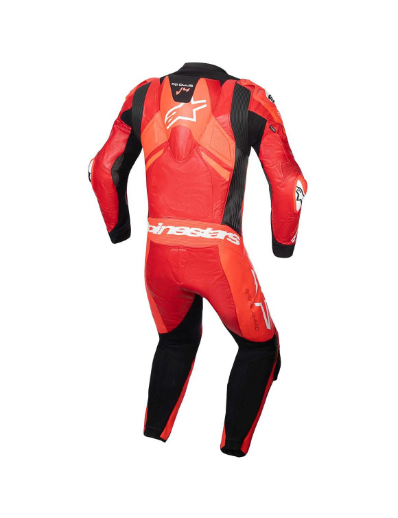 Tuta Moto Alpinestars In Pelle GP Plus V4 Sprint - 1 Pezzo - Rosso Fluo/Rosso Medio/Bianco 31502253087 - 2