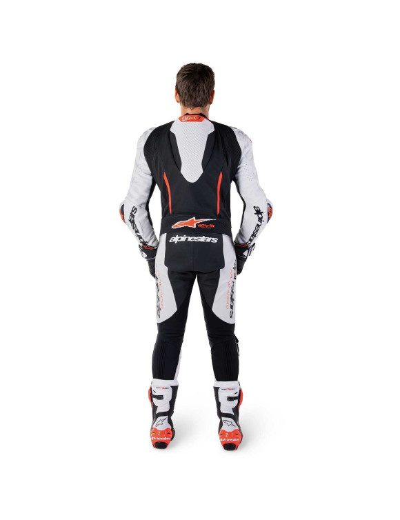 Combinaison moto en cuir Alpinestars GP - R7 - 1 pièce - Blanc/Noir/Rouge Fluo 3150125233 - 5