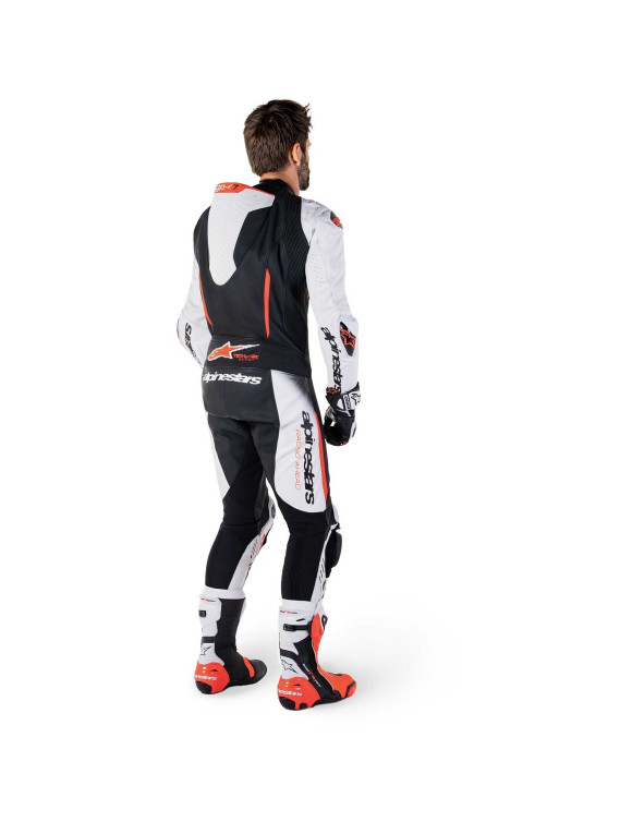 Combinaison moto en cuir Alpinestars GP - R7 - 1 pièce - Blanc/Noir/Rouge Fluo 3150125233 - 6