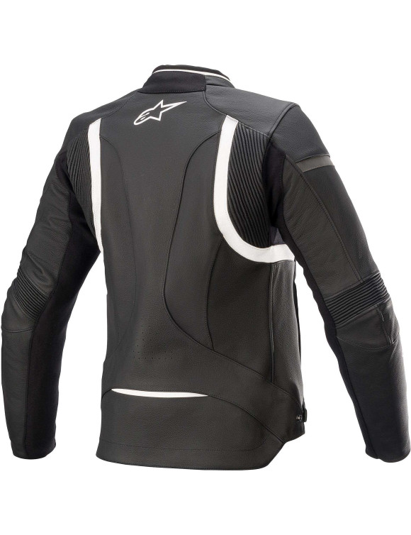 Chaqueta de moto de cuero Alpinestars Stella Kira V2 para mujer - Negro/Blanco 311202112 - 2