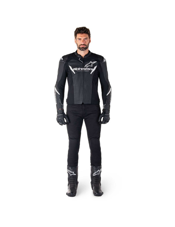 Giacca Moto Alpinestars In Pelle Faster V3 Airflow - Nero/Bianco/Giallo fluo 310362512 - 7 Giacca Moto Alpinestars In Pelle Faster V3 Airflow - Nero/Bianco/Giallo fluo 310362512 - 7