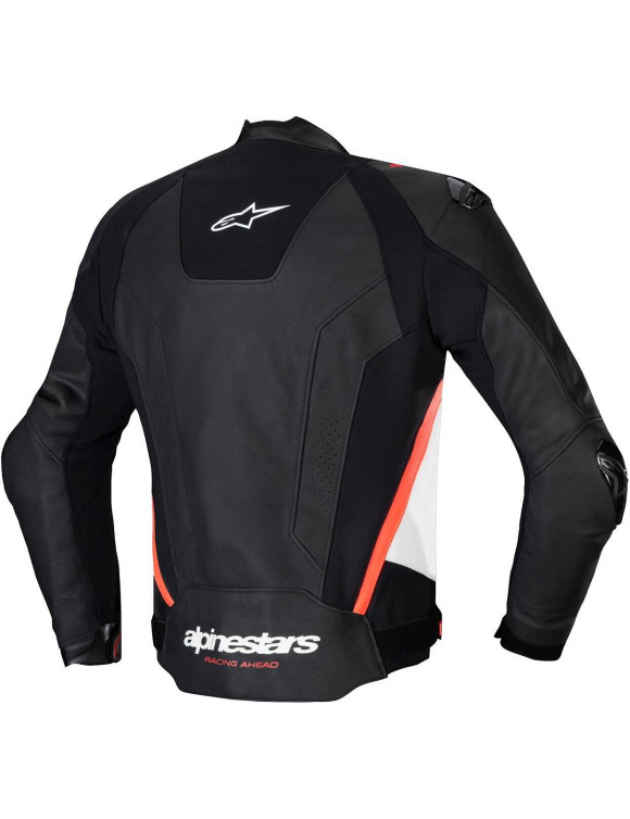 Chaqueta de moto de cuero Alpinestars Missile V3 - Negro/Blanco/Rojo fluo 31001251231 - 2 Chaqueta de moto de cuero Alpinestars Missile V3 - Negro/Blanco/Rojo fluo 31001251231 - 2