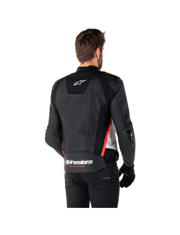 Alpinestars Missile V3 Leder-Motorradjacke – Schwarz/Weiß/Fluorot 31001251231 - 6