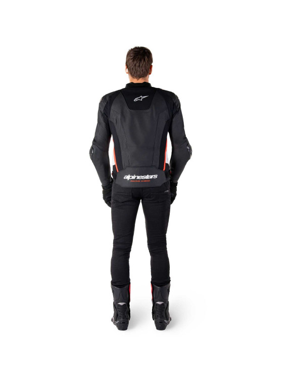 Alpinestars Missile V3 Leder-Motorradjacke – Schwarz/Weiß/Fluorot 31001251231 - 9
