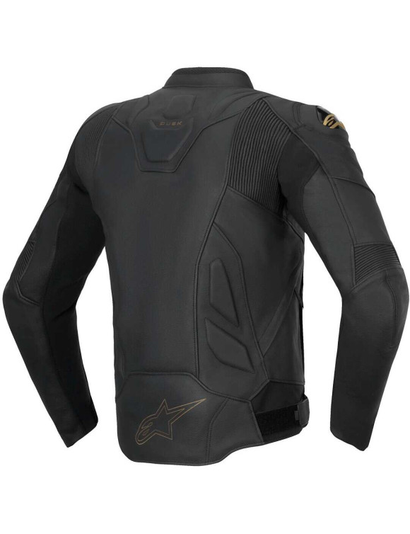 Alpinestars Dusk Leather Motorcycle Jacket - Black/Laser 31004251478 - 2 Alpinestars Dusk Leather Motorcycle Jacket - Black/Laser 31004251478 - 2