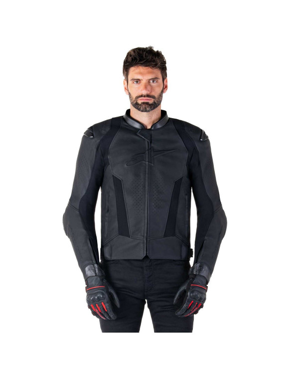 Chaqueta de moto de cuero Alpinestars Missile V3 - Negro/Negro 31001251100 - 3