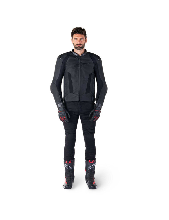 Giacca Moto Alpinestars In Pelle Missile V3 - Nero/Nero 31001251100 - 7 Giacca Moto Alpinestars In Pelle Missile V3 - Nero/Nero 31001251100 - 7