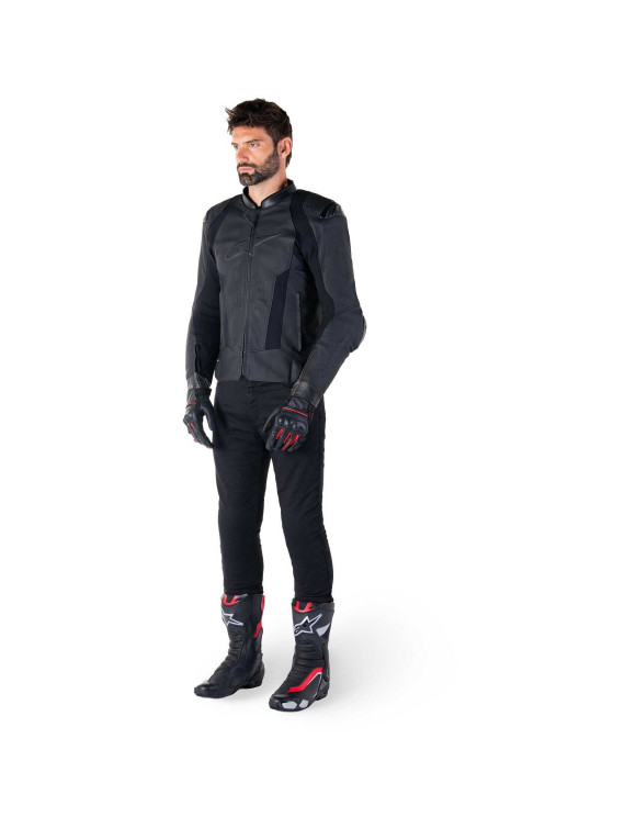 Chaqueta de moto de cuero Alpinestars Missile V3 - Negro/Negro 31001251100 - 8
