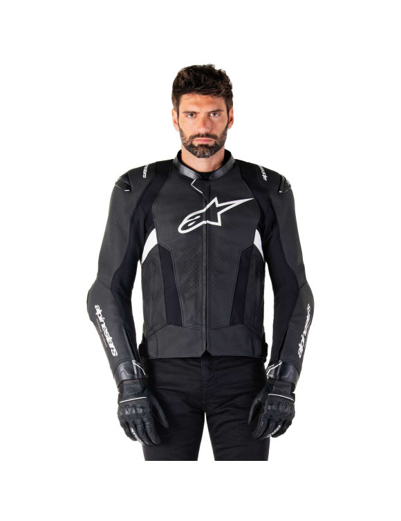 Alpinestars Missile V3 Leather Motorcycle Jacket - Black/White 310012512 - 3