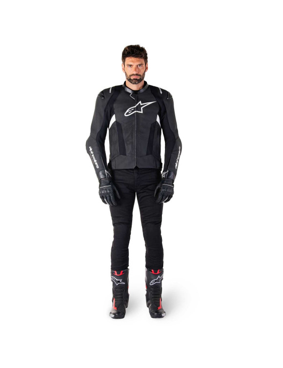 Veste de moto en cuir Alpinestars Missile V3 - Noir/Blanc 310012512 - 7