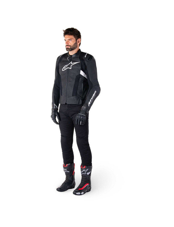 Veste de moto en cuir Alpinestars Missile V3 - Noir/Blanc 310012512 - 8