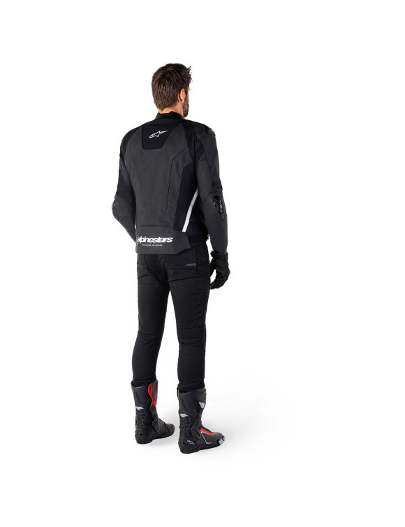 Veste de moto en cuir Alpinestars Missile V3 - Noir/Blanc 310012512 - 10