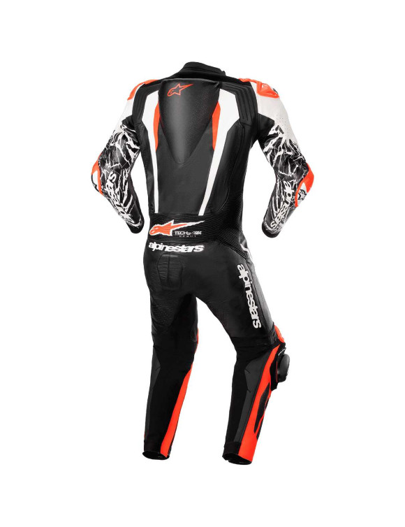 Alpinestars Absolute V2 Racing Leder-Motorradanzug – 1 Stück – Schwarz/Weiß/Fluorot 31563231231 - 2