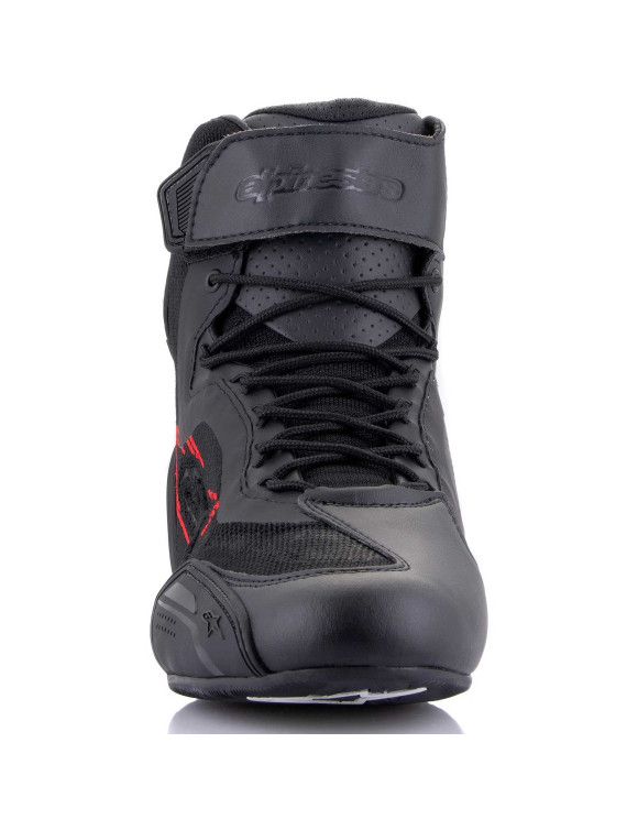 Scarpe Moto Alpinestars Faster-3 Rideknit - Nero/Grigio scuro/Rosso brillante 25103191993 - 2