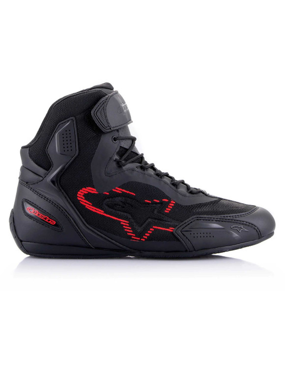 Scarpe Moto Alpinestars Faster-3 Rideknit - Nero/Grigio scuro/Rosso brillante 25103191993 - 3