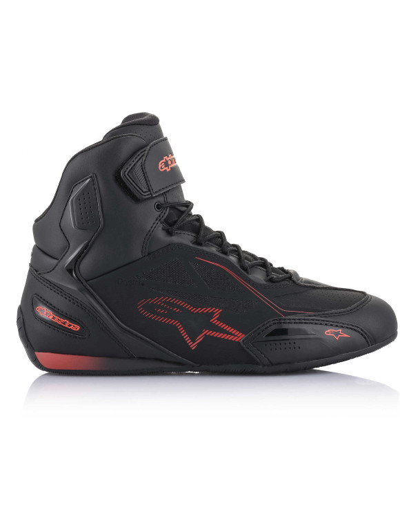 Zapatos de moto Alpinestars Faster-3 Drystar - Negro/Rojo fluo 25407191030 - 6