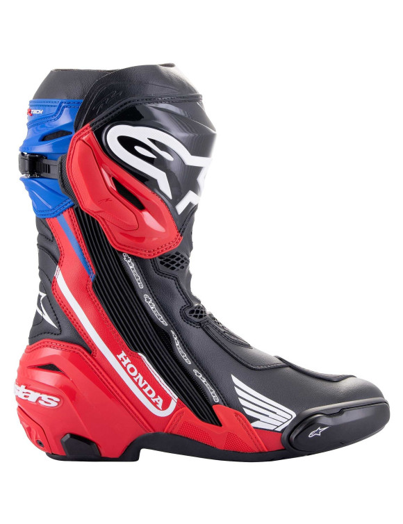 Botas de moto Alpinestars Honda Supertech R - Negro / Rojo brillante / Azul 22204231317 - 2