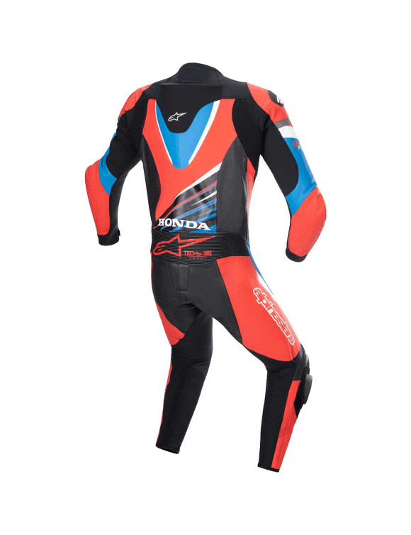 Alpinestars Mono de cuero para moto Honda GP Force - Negro/Rojo brillante/Azul 31511231317 - 2