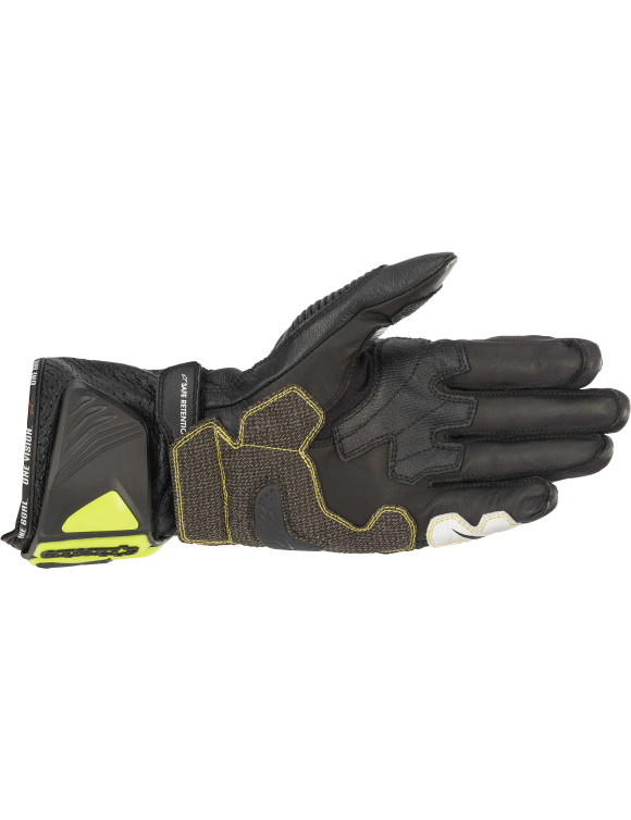 Gants de moto Alpinestars GP Tech V2 - Noir/Jaune influence/Blanc/Rouge influence 35566221503 - 2