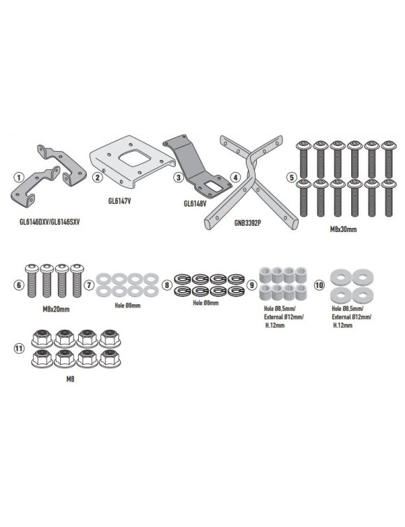 Givi SR8965 Anbausatz für Monolock Topcases, NIU Nqix 150-300-500 - 1