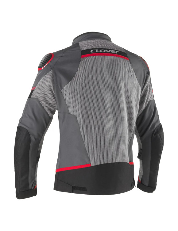 Chaqueta de Moto de Verano para Hombre Clover Airjet-6 Gris/Rojo 17013-GRA/R - 2