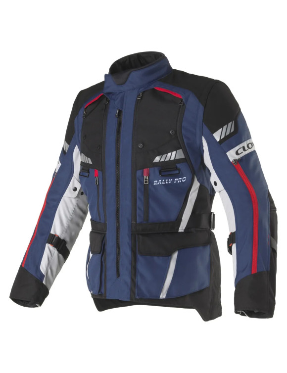 Giacca Moto da Uomo Adventure Clover Rally-PRO WP Black/Blue 17007-NAV/N - 1