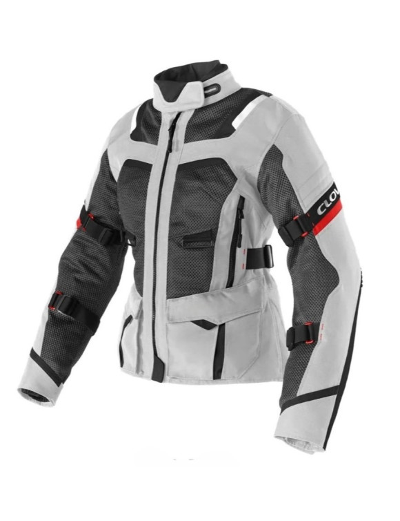 Veste Moto Été Femme Clover Ventouring-4 Noir/Gris Lady 17022-N/GR