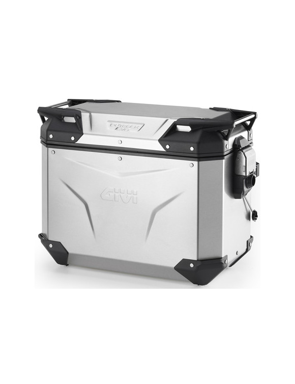 Trekker Outback Side Case, Givi OBKEV44AL, in Natural Aluminum, Rear Left 44 L - 1