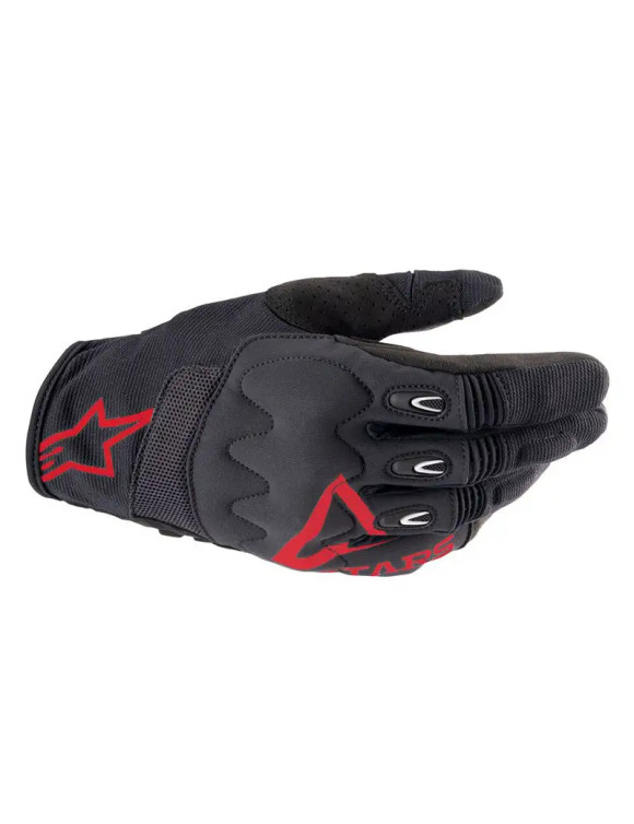 Alpinestars Techdura Motorcycle Gloves - Fire Red/Black 35645243131 - 1