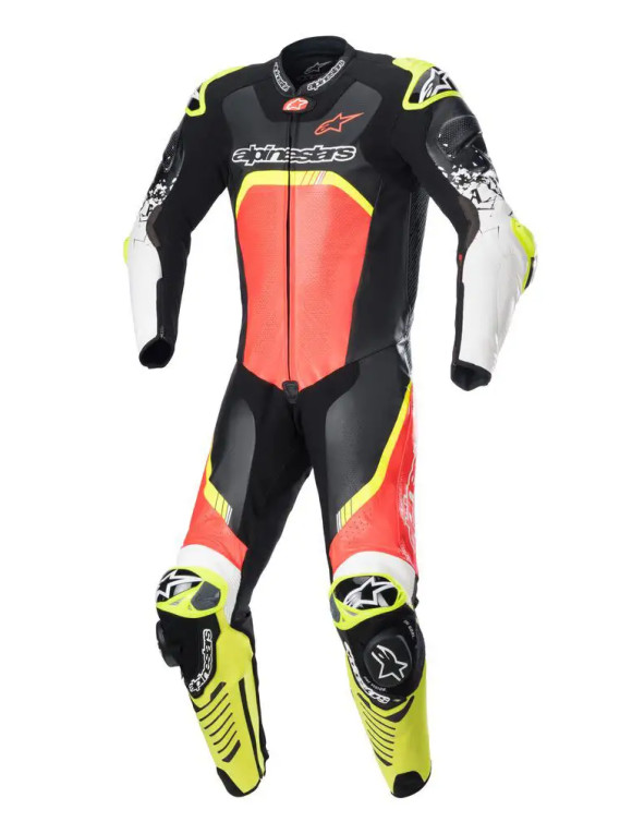 Traje de moto de cuero Alpinestars GP Tech V4 - Negro/Rojo fluo/Amarillo fluo 31568221355 - 1 Traje de moto de cuero Alpinestars GP Tech V4 - Negro/Rojo fluo/Amarillo fluo 31568221355 - 1