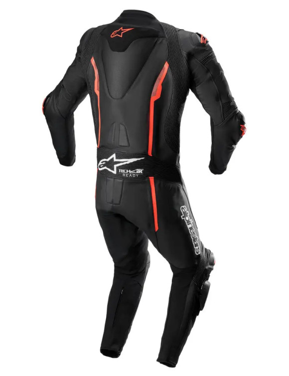 Tuta Moto Alpinestars In Pelle Missile V2 - 1 Pezzo - Nero/Rosso fluo 31501221030 - 1