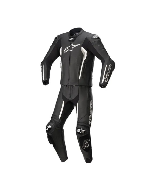 Traje de moto de cuero Alpinestars Missile V2 - 2 piezas - Negro/Blanco 316012212 - 1