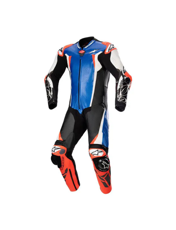 Tuta Moto Alpinestars In Pelle Racing Absolute V2 - 1 Pezzo - Blu metallizzato/Nero/Bianco/Rdfl 315 - 1