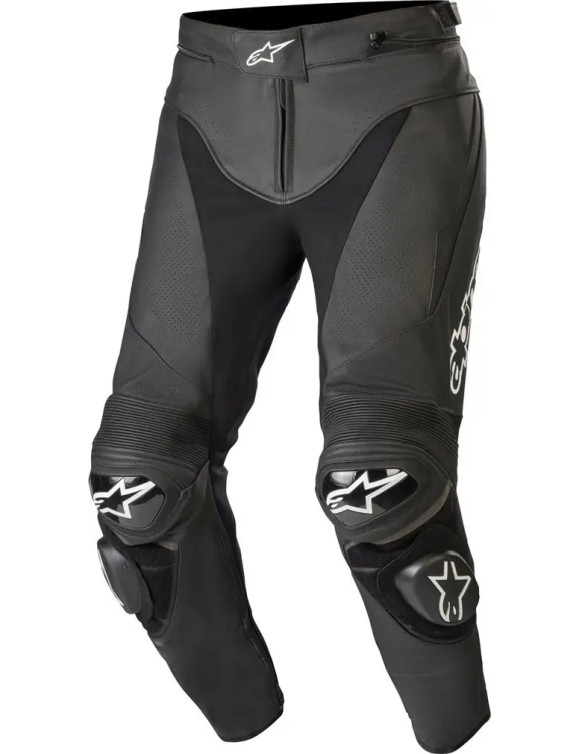 Pantalones de moto de cuero Alpinestars Track V2 - Negro 312901910 - 1