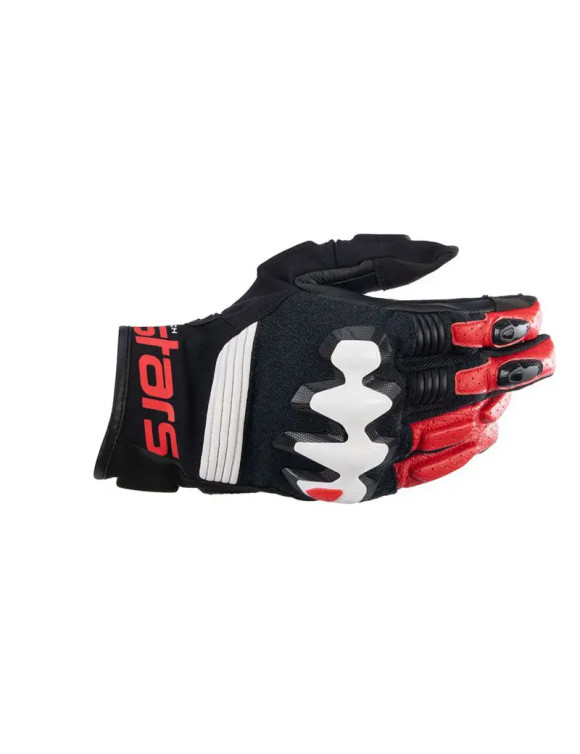 Alpinestars Halo Leather Motorcycle Gloves - Black/White/Bright Red 35048221304 - 1 Alpinestars Halo Leather Motorcycle Gloves - Black/White/Bright Red 35048221304 - 1