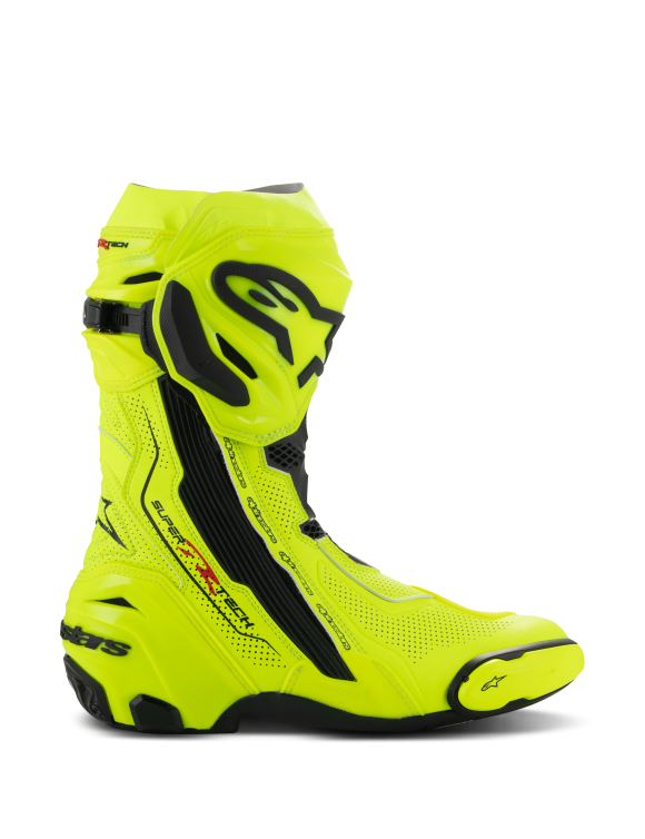 Alpinestars Vented Supertech R Motorcycle Boots - Fluo Yellow/Black 2220121551 - 2 Alpinestars Vented Supertech R Motorcycle Boots - Fluo Yellow/Black 2220121551 - 2