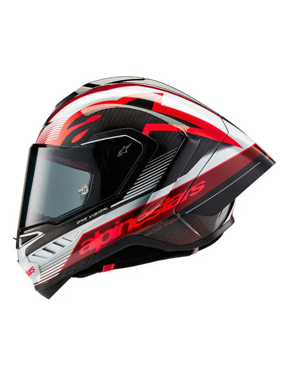 Casco Moto Alpinestars Supertech R10 Team - Nero Carb/Rosso/Bianco Lucido 82002241352 - 3