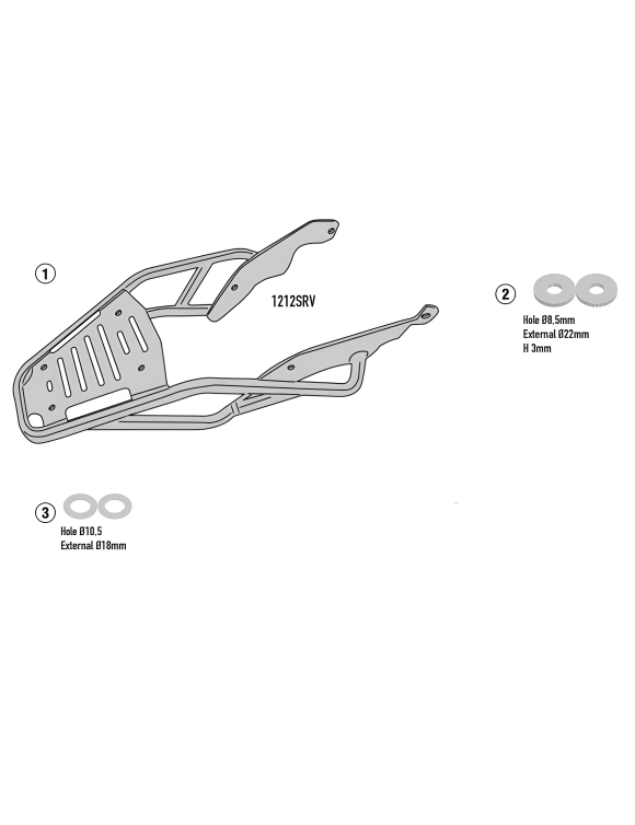 Attacco Posteriore Specifico, Givi SR1212, per bauletto MONOKEY® o MONOLOCK® - 2 Attacco Posteriore Specifico, Givi SR1212, per bauletto MONOKEY® o MONOLOCK® - 2