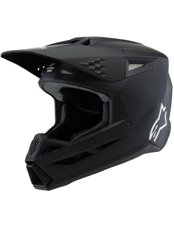Alpinestars Solid SM3 Motorcycle Helmet for Boys ECE06 - Matt Black 8302425110 - 1
