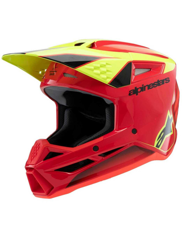 Casco de moto Alpinestars SM3 Fray para niño ECE06 - rojo/amarillo fluo/negro brillante 83017253051 - 1
