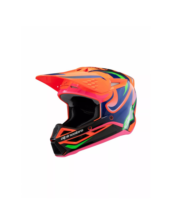 Alpinestars SM3 Deegan ECE06 Boy Motorcycle Helmet - Orange Fl/Purple/Fluo Pink/Gl 8301525433 - 1 Alpinestars SM3 Deegan ECE06 Boy Motorcycle Helmet - Orange Fl/Purple/Fluo Pink/Gl 8301525433 - 1
