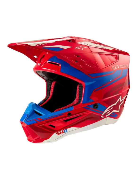 Alpinestars SM5 Action 2 ECE Motorradhelm – leuchtendes Rot/glänzendes Blau 83060233017 - 1 Alpinestars SM5 Action 2 ECE Motorradhelm – leuchtendes Rot/glänzendes Blau 83060233017 - 1