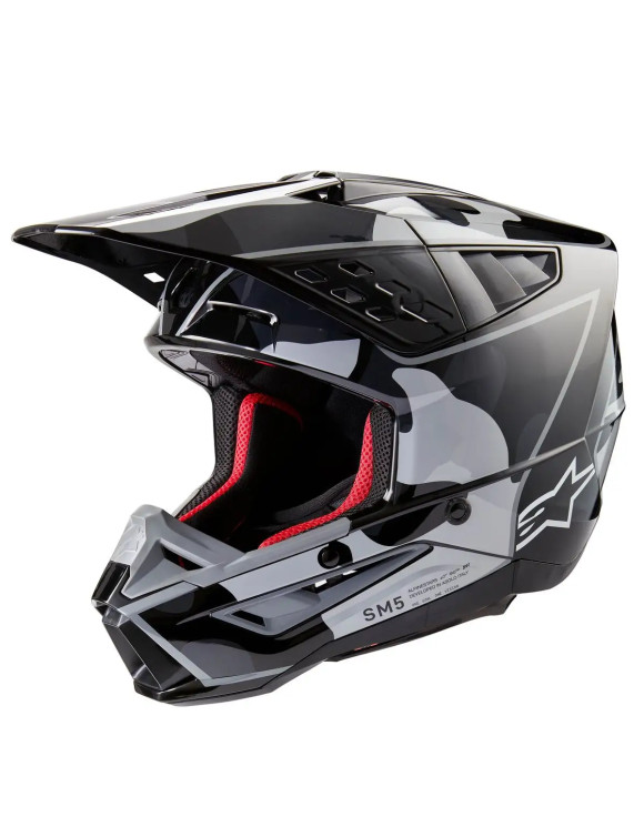 Alpinestars SM5 Rover 2 ECE Motorradhelm – Glänzendes Schwarz/Silber 83038231997 - 1