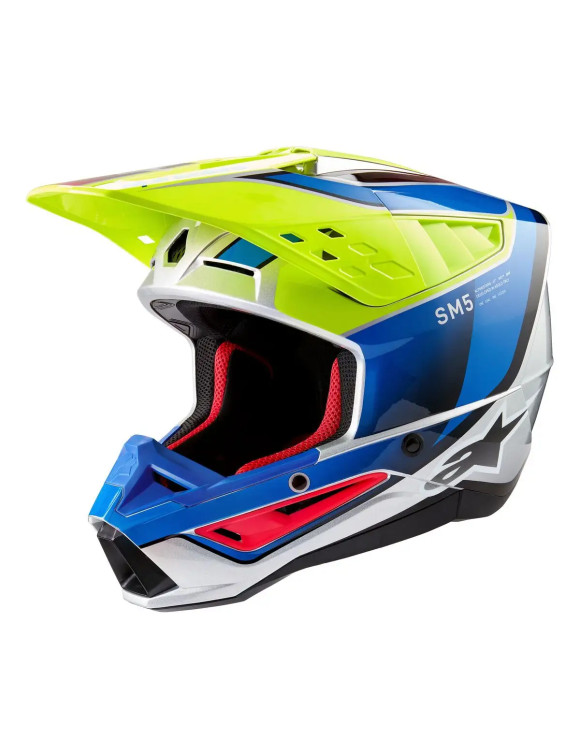 Casco de moto Alpinestars SM5 Sail ECE - Amarillo fluo/Esmalte azul/Plata G 83067235579 - 1 Casco de moto Alpinestars SM5 Sail ECE - Amarillo fluo/Esmalte azul/Plata G 83067235579 - 1