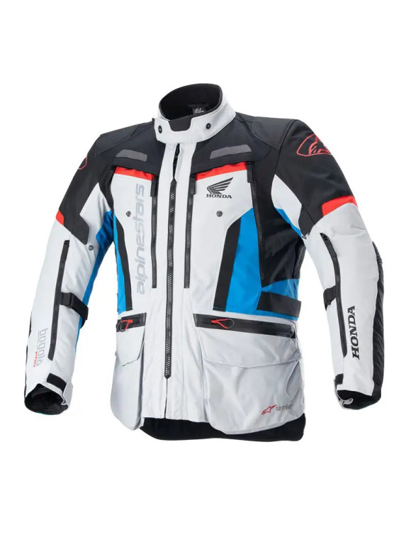 Alpinestars Honda Bogota' Pro Drystar® Motorradjacke – Eisgrau/Blau/Helles Rot 320672391 - 1