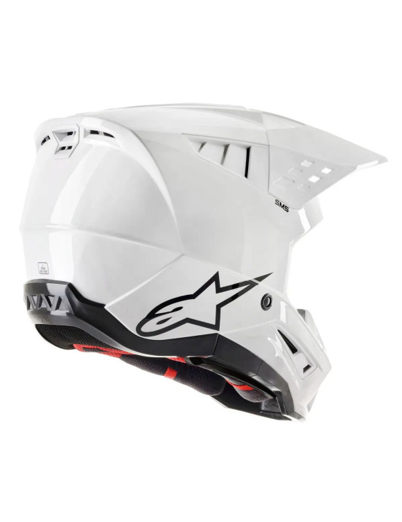 Casco de moto SM5 Alpinestars Solid ECE 2206 - Blanco brillante 83030232180 - 2