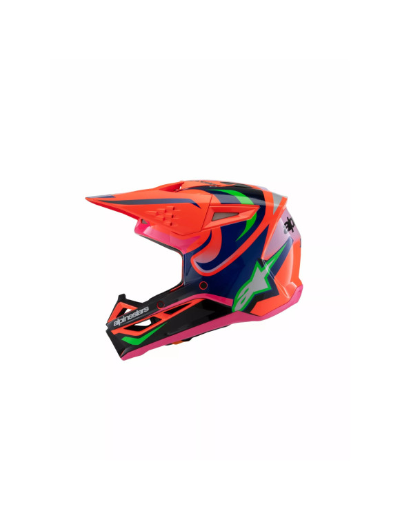 Casco Moto Alpinestars SM3 Deegan ECE06 Ragazzo - Arancione Fl/Viola/Rosa fluo/Gl 8301525433 - 2 Casco Moto Alpinestars SM3 Deegan ECE06 Ragazzo - Arancione Fl/Viola/Rosa fluo/Gl 8301525433 - 2